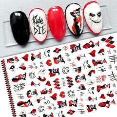 Halloween Nail Art Stickers Set - Pumpkin Spider Skull Ghost Nail Decals