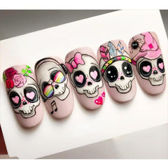 Halloween Nail Art Stickers Set - Pumpkin Spider Skull Ghost Nail Decals