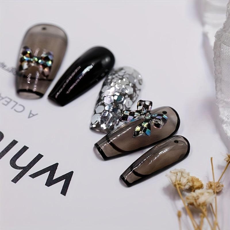 30 pcs 3D Bowknot Nail Charm Ornament Mixed Type Nail Chessboard Bows