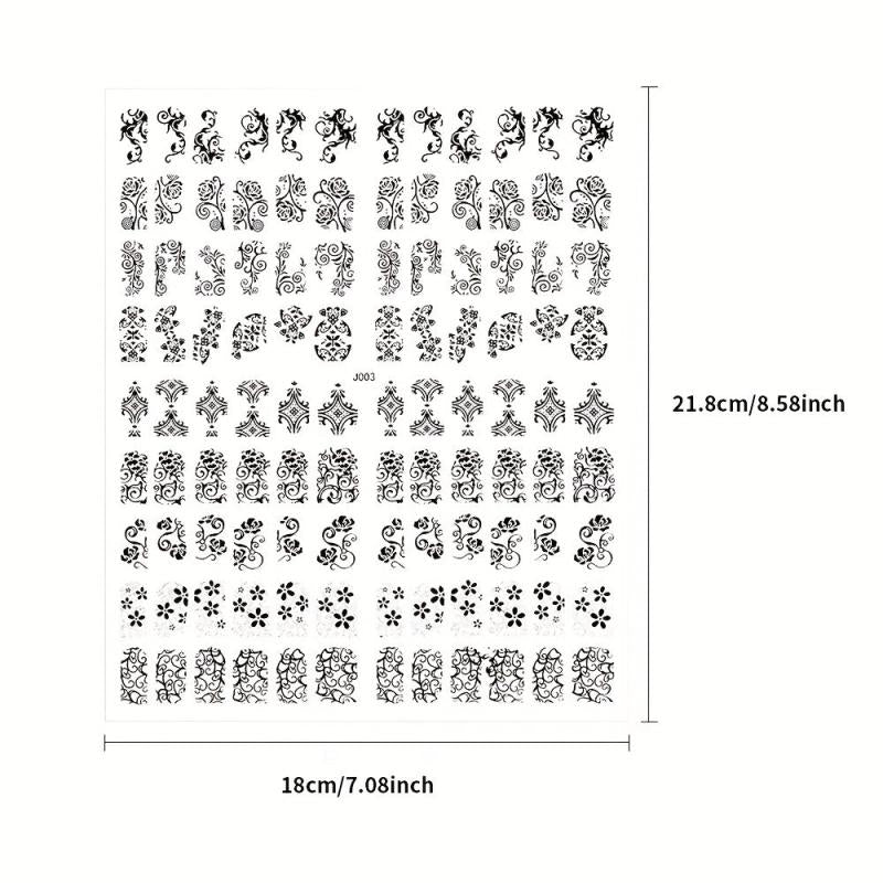 Flower Nail Art Stickers Self Adhesive Decals For Nail Art Decoration