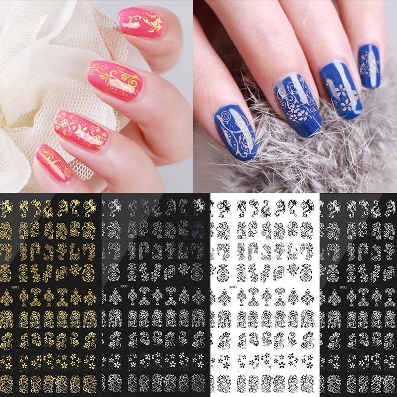 Flower Nail Art Stickers Self Adhesive Decals For Nail Art Decoration