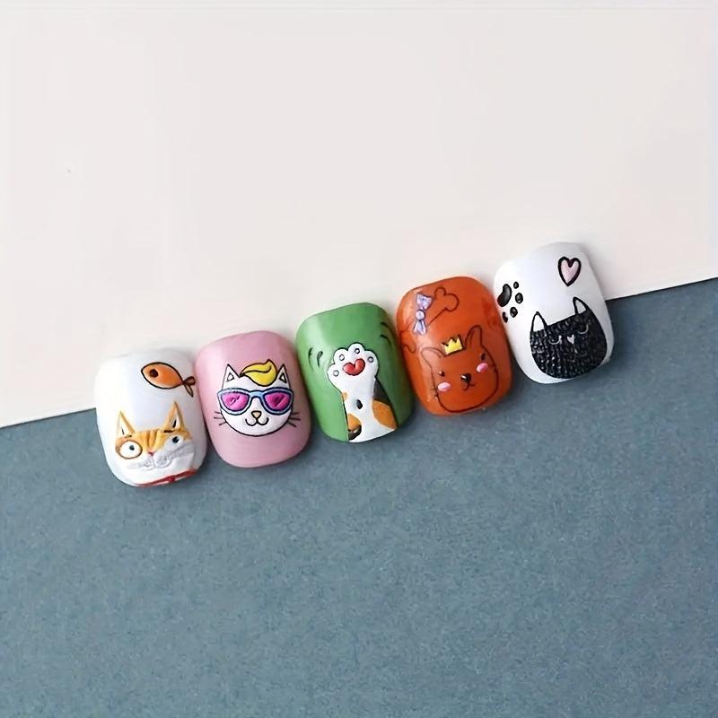 Cat Cat Paw Nail Art Stickers - Self Adhesive 5D Embossed Cartoon Decals