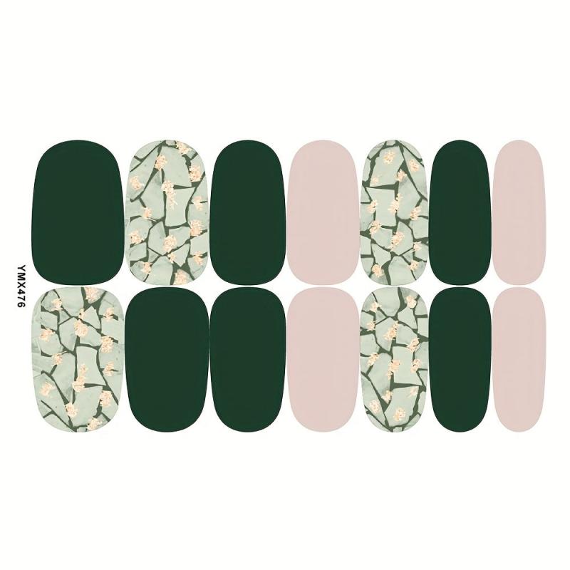 Waterproof Full Wraps Nail Polish Stickers - 8 Sheets
