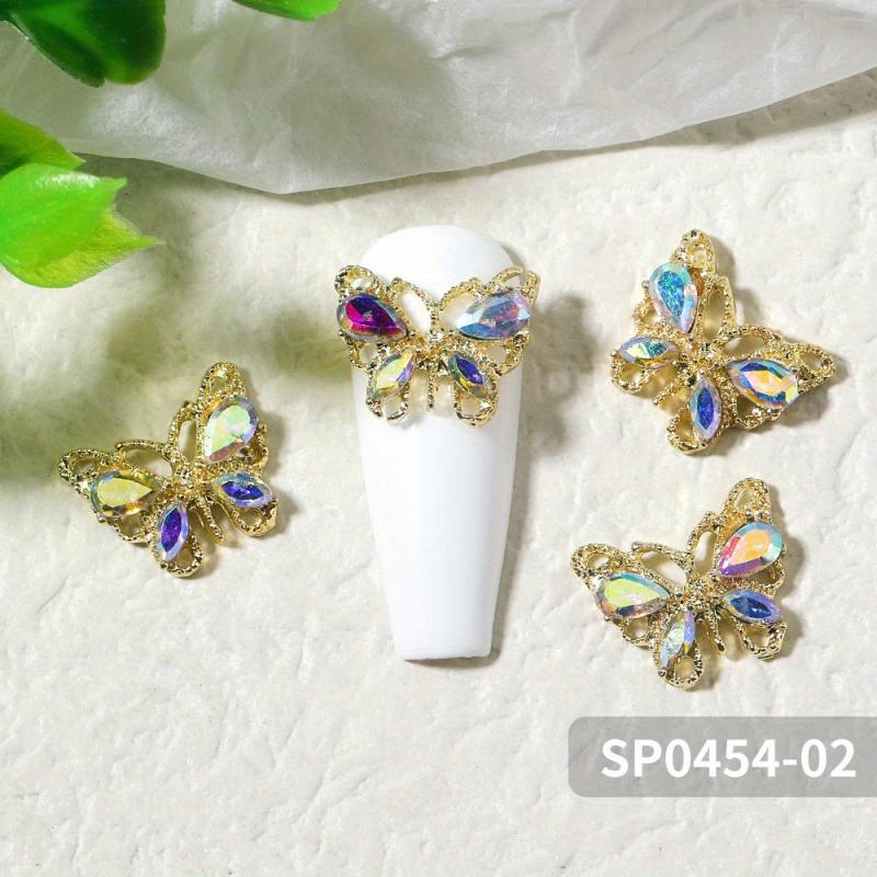 Colorful Crystal Butterfly Nail Charms For Acrylic Nails