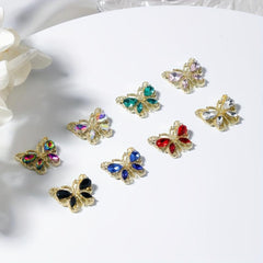 Colorful Crystal Butterfly Nail Charms For Acrylic Nails