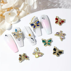 Colorful Crystal Butterfly Nail Charms For Acrylic Nails