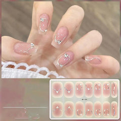 14pcs Colorful Flower Nail Art Stickers Gradient Nail Polish Strip