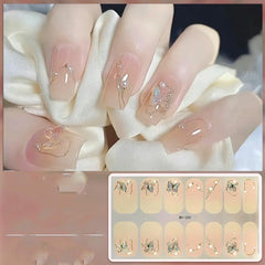 14pcs Colorful Flower Nail Art Stickers Gradient Nail Polish Strip