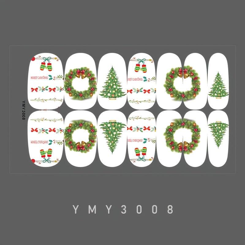 Christmas Nail Art Stickers Self Adhesive Decals For DIY Manicure
