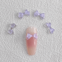 Aurora Glitter 3D Bowknot Nails Jewelry DIY Resin Manicure Decals
