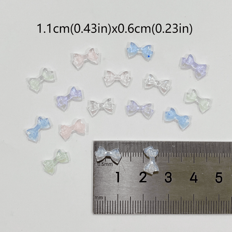 Aurora Glitter 3D Bowknot Nails Jewelry DIY Resin Manicure Decals