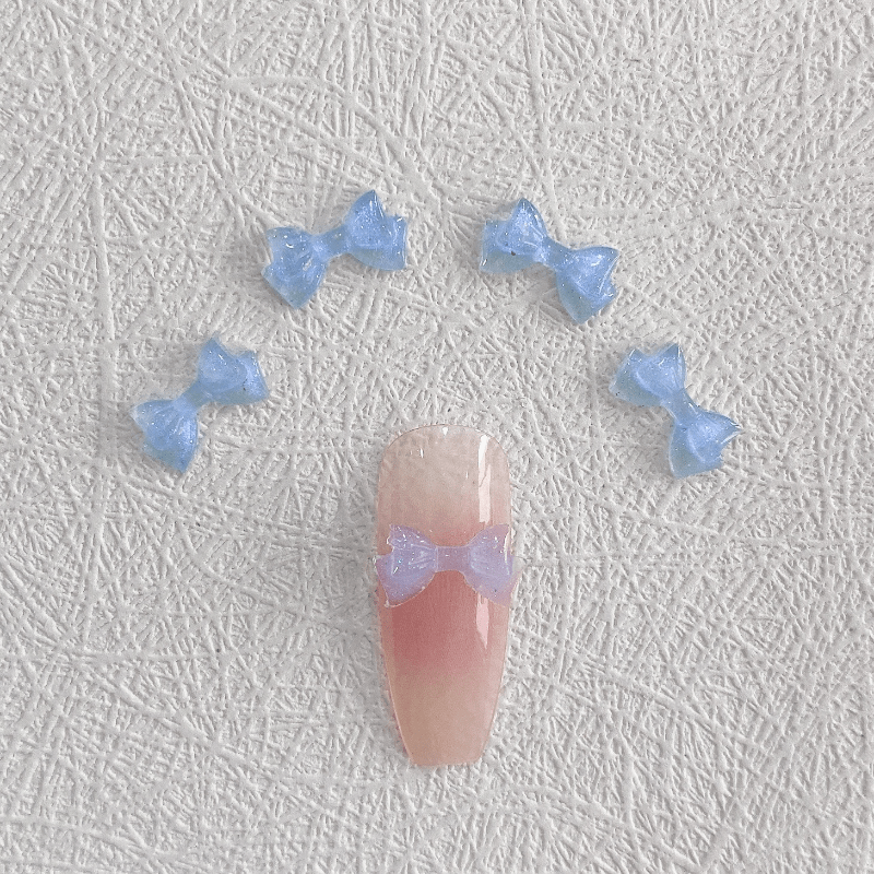 Aurora Glitter 3D Bowknot Nails Jewelry DIY Resin Manicure Decals