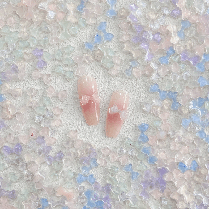 Aurora Glitter 3D Bowknot Nails Jewelry DIY Resin Manicure Decals