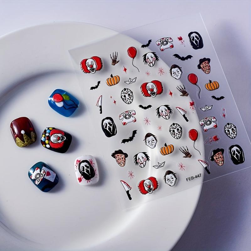 Halloween Nail Art Stickers 5D Stereoscopic Embossed