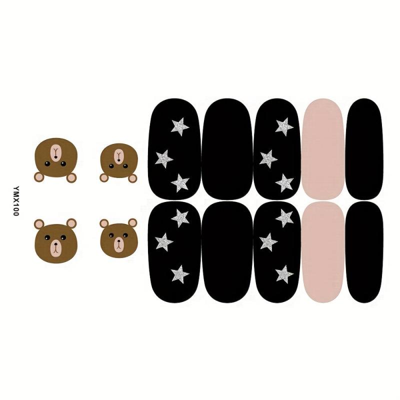 Colorful Nail Polish Stickers 8 Sheets Pack