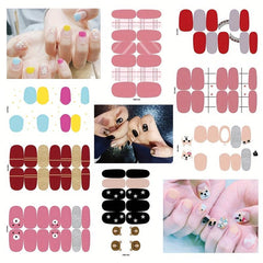 Colorful Nail Polish Stickers 8 Sheets Pack