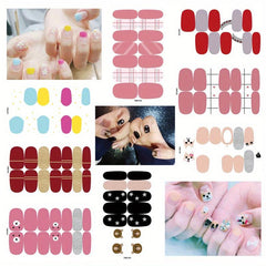 Colorful Nail Polish Stickers 8 Sheets Pack