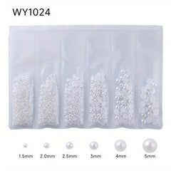 6 Grids 3D Nail Rhinestones Kit AB Crystal Rhinestones Nail Charms Diamonds
