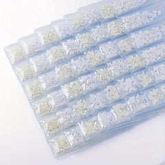 6 Grids 3D Nail Rhinestones Kit AB Crystal Rhinestones Nail Charms Diamonds