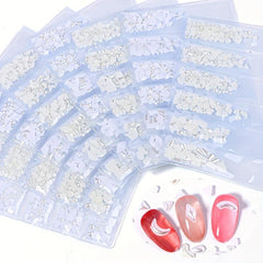 6 Grids 3D Nail Rhinestones Kit AB Crystal Rhinestones Nail Charms Diamonds