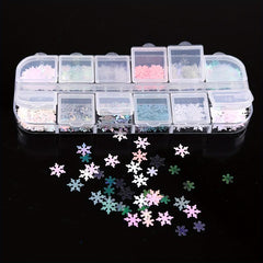 Christmas Nail Art Glitter Sequins Snowflake Designs Supply
