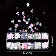 Christmas Nail Art Glitter Sequins Snowflake Designs Supply