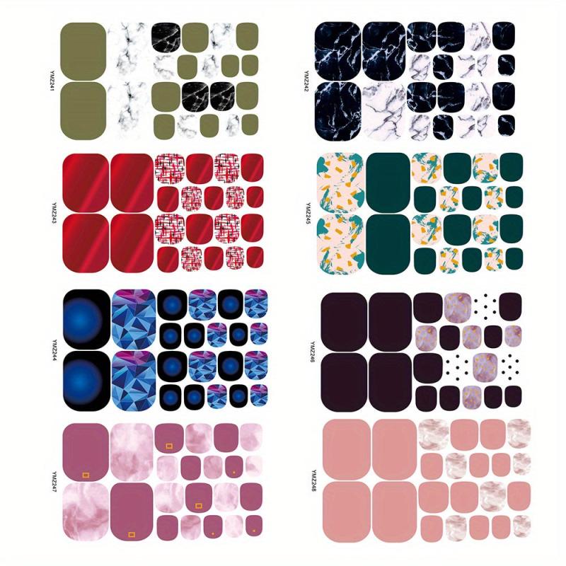 Waterproof Toenail Polish Stickers Full Cover Toenail Art Decal