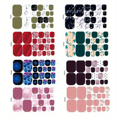 Waterproof Toenail Polish Stickers Full Cover Toenail Art Decal