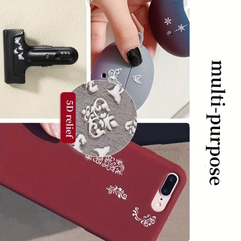 Snowflake Nail Art Stickers 5D Embossed Xmas Decals for Acrylic Nails