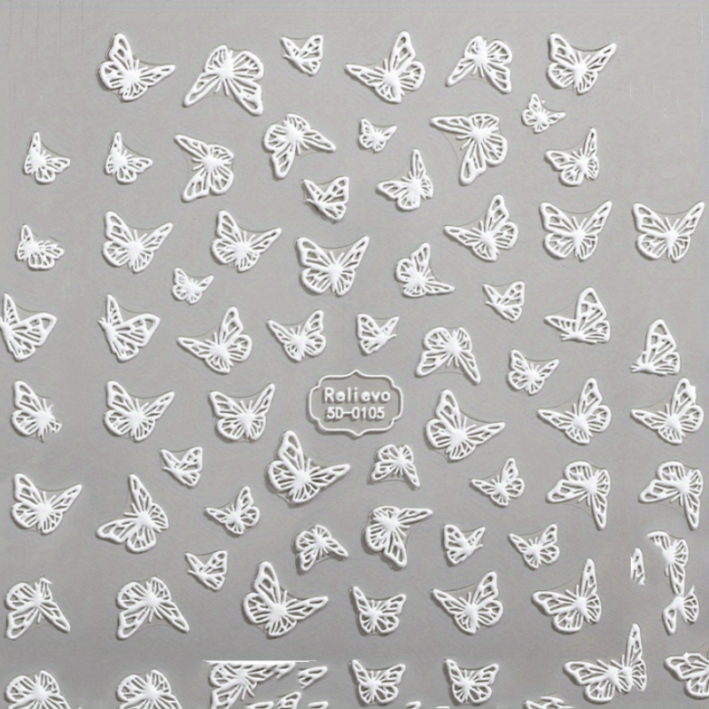 Snowflake Nail Art Stickers 5D Embossed Xmas Decals for Acrylic Nails
