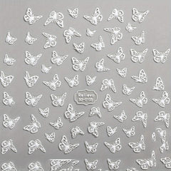Snowflake Nail Art Stickers 5D Embossed Xmas Decals for Acrylic Nails