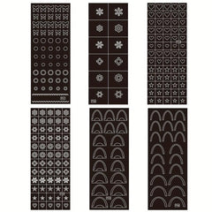 6 Sheets Stencils Nail Stickers Butterfly Flower Snowflake Decals