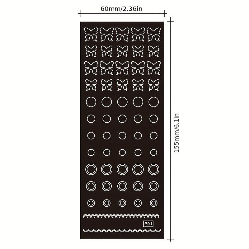 6 Sheets Stencils Nail Stickers Butterfly Flower Snowflake Decals