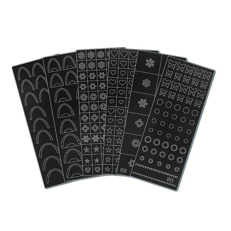 6 Sheets Stencils Nail Stickers Butterfly Flower Snowflake Decals