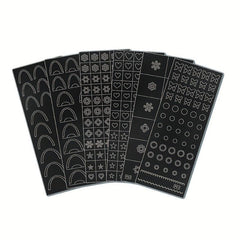 6 Sheets Stencils Nail Stickers Butterfly Flower Snowflake Decals