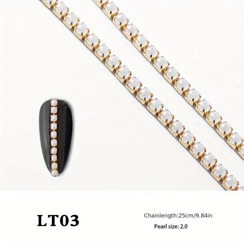 Pearl Chain Nail Art Decoration DIY Manicure