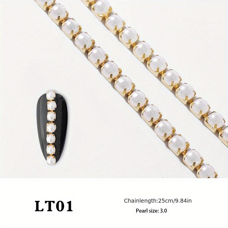 Pearl Chain Nail Art Decoration DIY Manicure