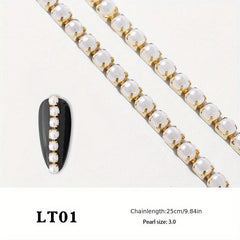 Pearl Chain Nail Art Decoration DIY Manicure
