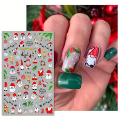 Christmas Nail Stickers Decals Self Adhesive Winter Xmas Party Nail Decoration