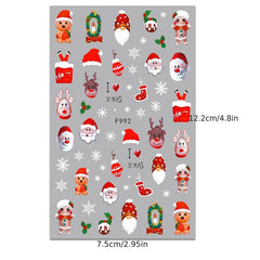 Christmas Nail Stickers Decals Self Adhesive Winter Xmas Party Nail Decoration