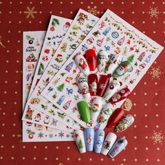 Christmas Nail Stickers Decals Self Adhesive Winter Xmas Party Nail Decoration