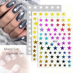 Holographic Star Nail Art Stickers - DIY Nail Decals