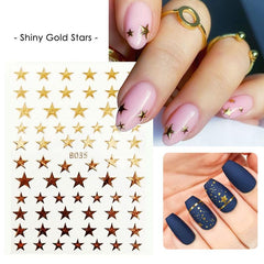 Holographic Star Nail Art Stickers - DIY Nail Decals