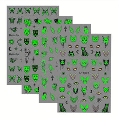 Halloween Nail Art Stickers Pumpkin Witch Ghost Bat Skull Nail Decals