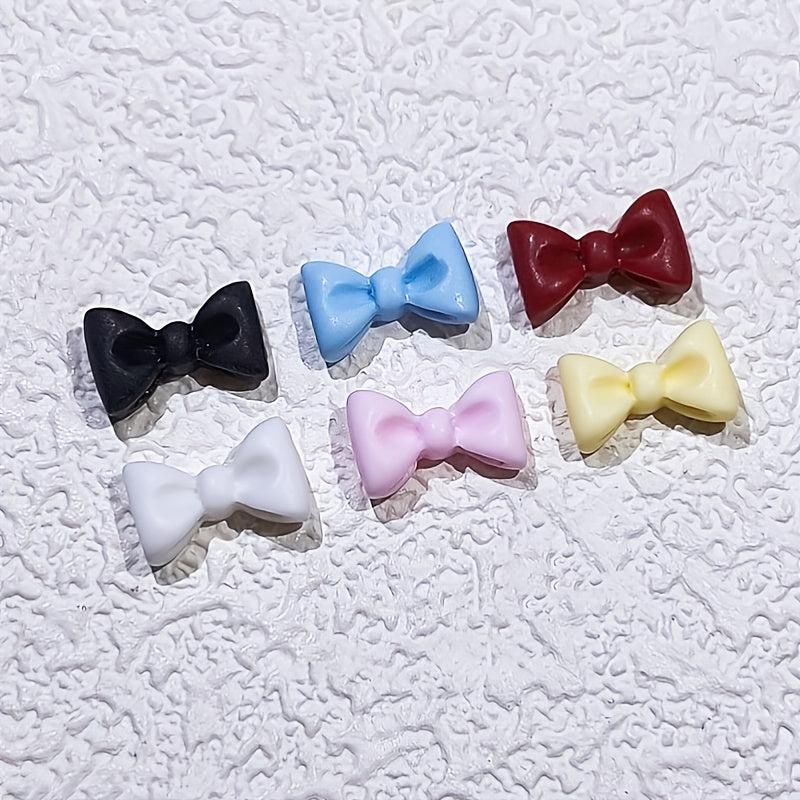 30 Pcs 3D Bow Tie Mixed Resin Jewelry Frosted Nail Art Accessories