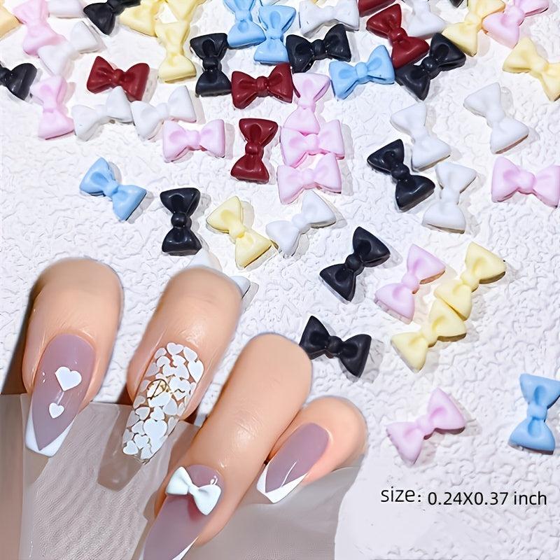 30 Pcs 3D Bow Tie Mixed Resin Jewelry Frosted Nail Art Accessories