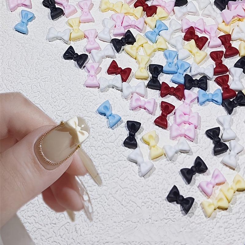 30 Pcs 3D Bow Tie Mixed Resin Jewelry Frosted Nail Art Accessories