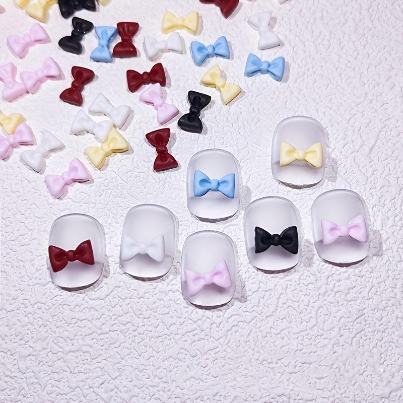 30 Pcs 3D Bow Tie Mixed Resin Jewelry Frosted Nail Art Accessories