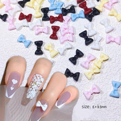 30 Pcs 3D Bow Tie Mixed Resin Jewelry Frosted Nail Art Accessories