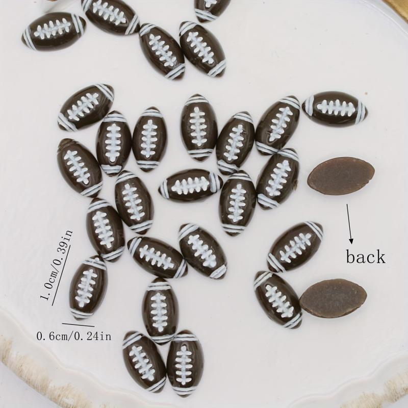 30pcs Football Shaped Nail Art Charms 3D Resin Nail Art Accessories